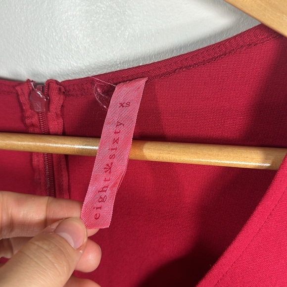 Eight Sixty Red Cap Sleeve Short Dress V-Neck XS Cocktail Flare - Picture 7 of 9